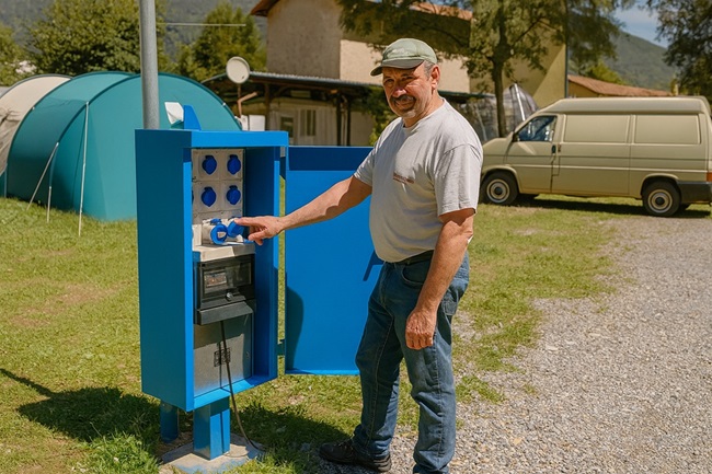 borne foraine camping electrique 650